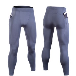 on stock man New stretch fast dry leggings training sweat sports pants running pants with pockets