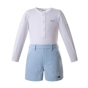 Pettigirl Baby Clothes Long Sleeve Tops And Blue Shorts Baby Boy Clothing Set