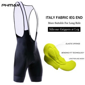 PHMAX Cycling Bib Shorts Pro Race Lightweight Bike Downhill Shorts MTB Bicycle Shorts Ropa Ciclismo 8cm Italy Grippers at Leg