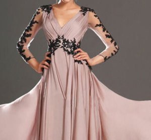 polyester pink color fashion elegant new design lady big pendulum type party long dress evening