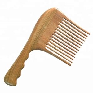 Professional Hair Styling African Comb Wide Tooth Green Sandalwood Hair Detangling Combs