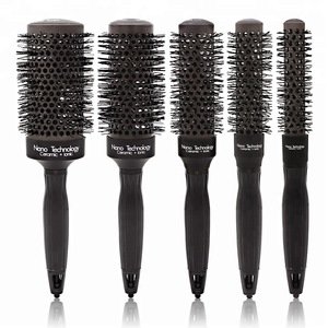 Professional Salon Use Changeable Color Hair Care Ceramic Heat Resistant Round Hair Brush