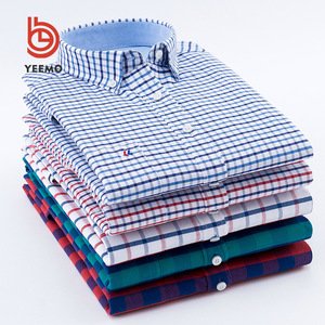 Ready To Ship 100% Cotton Striped Casual Shirt Oxford Shirts for men Camisas Masculinas
