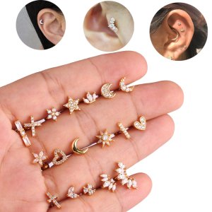 Ready to Ship Stainless Steel Helix Conch Anti-Tragus Rook Ear Piercing Jewelry
