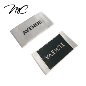 Recyclable Custom  Brand Name Logo End Fold Garment Satin Damask Polyester Woven Label Tags Clothing Garment Jean Bag Patches