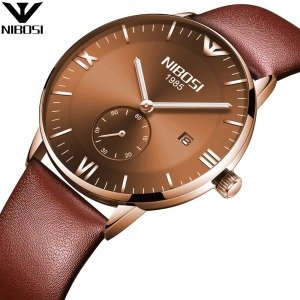 Relogio NIBOSI Watch Fashion Luxury Casual Watch Analog Genuine Leather Quartz Wristwatch