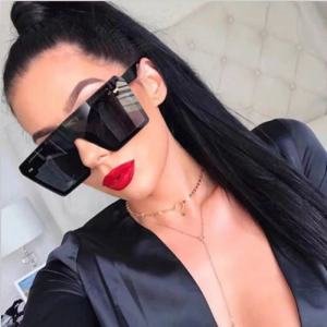 Rimless fashion Latest sunglasses women Oversized Gradient color Womens sunglasses large 2019