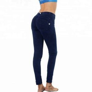 Royal wolf push up jeans jeans butt enhancing women 2018 denim blue butt lift denim jeans pants colombia