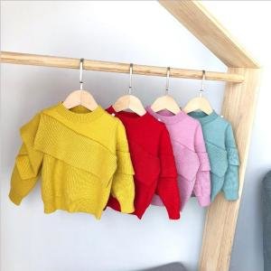S11859B Baby Girl Sweater Knitwear Baby Cute Hooded Shirt Children Sweater Autumn Winter New Hooded Sweater