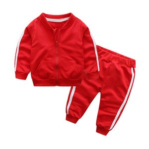 S6022Y 2018 autumn fashion baby girl clothes cotton long sleeve solid jacket+pants 2pcs bebes tracksuit baby boy clothing