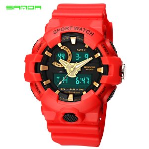 Sanda 770 Luxury Brand G style Military Double Time Digital Led Analog Clock 30m Waterproof Men Sports Chronograph Quartz Watch