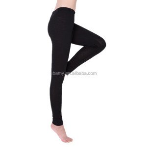 sbamy wholesale seamless bamboo full length black leggings fitness wear