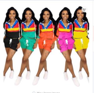 Sexy Casual Fashion Active Print Patchwork Sports Wear tracksuit Straight ruffle two piece set women clothing
