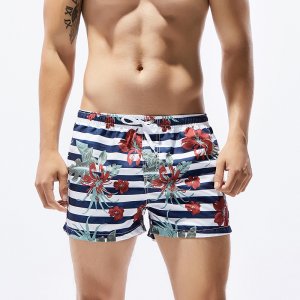 Short Beach Pants Striped Floral Printed Quick Dry Short Beach Men Wholesale In Stock