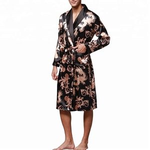 Sidiou Group Wholesale Adult Sexy Men's Nightwear Satin Dressing Gown Pajamas Bathrobe for Men