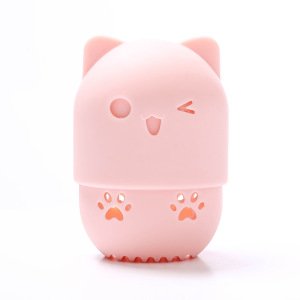 Silicone Cat Cute Shaped Candy Color Makeup Sponges Holder Beauty Foam Blender Custom Logo Travel Portable