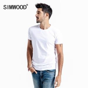 SIMWOOD 2019 Summer New Solid Basic t shirt Men Skinny O-neck Cotton Slim Fit tshirt Male High Quality Breathable Tees 190115