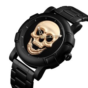 SKMEI Men Watch 9178 Creativity Skull Business Wristwatch Casual Stainless Steel Waterproof Watches Men Wrist Relogio Masculino