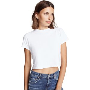 Soft and Thin Plain T Shirt Women Knotted White Crop T Shirt Women Custom Cropped Tshirt