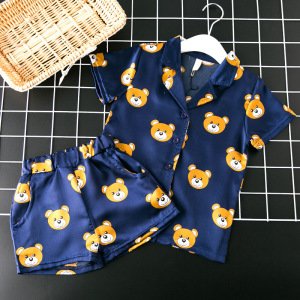 spring summer 2019 two sets children's clothes satin pajamas