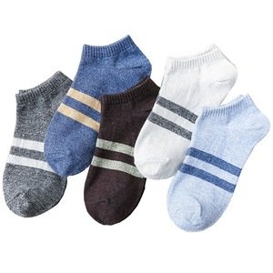 Spring Summer Two Stripes Absorbent All-matched Cotton Stockings Cheap Men Ankle Socks