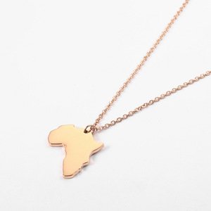 Stainless Steel wholesale fashion jewelry map pendant necklace gold chains jewelry