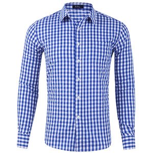 Stock Wholesale Men's Classic Dress Shirt Casual Shirt for Men  Long Sleeve Plaid Cotton Shirts