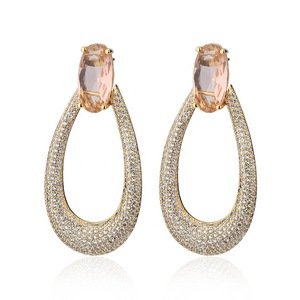 Striped Fashion gold Jewelry Wholesale Brazil popular women hanging big women earring