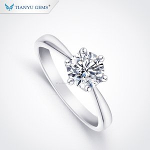 tianyu gems jewelry 925 sterling silver white gold plated moissanite engagement rings for women