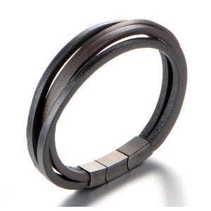 Titanium steel hot selling leather rope bracelet men