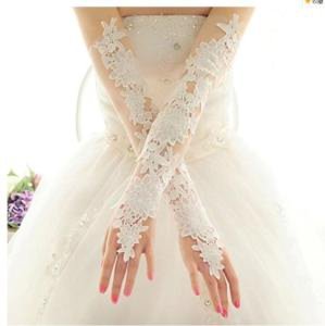 Wedding Accessories White Lace Brida Long Gloves for Women