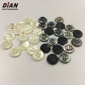 Wholesale 18L 11.5mm 4 Holes Custom MOP Real Shell Button for Blouses Shirts