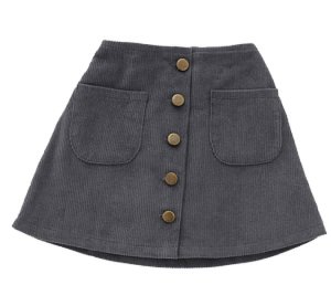 Wholesale baby girls fashionable solid corduroy skirt