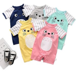 Wholesale Boutique Kids Baby Clothing Cat Printed Cute Summer Romper