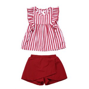 Wholesale children's boutique clothing baby girl summer outfit kids clothes set