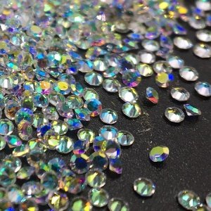Wholesale Crystal AB 1MM Point Back  3d Nail Art Decoration Brooches Rhinestone