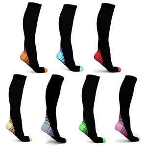 Wholesale custom 20-30mmhg women men football medical compression knee high running cycling sport socks