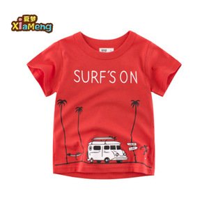 Wholesale custom cotton tee screen printing children t shirt design ambulance car kids t shirts