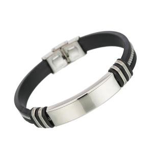Wholesale DIY Engraved Bracelet Fashion Mens Jewelry Stocks Selling Cheap Price Stainless Steel Silicone Bracelet