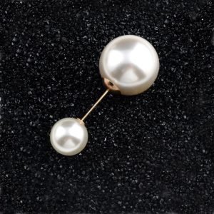 Wholesale fashion style gold  pearl women's double-neckline pins simple style brooch