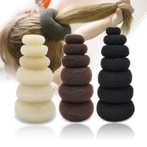 Wholesale fashional style bun hair accessories nylon large hair donut bun shaper maker  for women