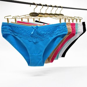 Wholesale Hot Style Woman Cotton Briefs with Lace and Bow Fashion Ladies Panties Underwear