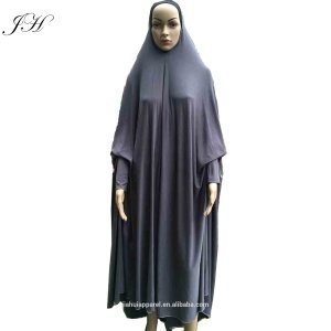 Wholesale Ladies Modest Dress Muslim Women Plain Soild Lycra Prayer Dress One Piece Overhead Jilbab Khimar