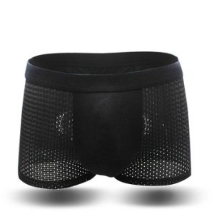 Wholesale men's breathable mesh underwear silk bamboo boxer brief