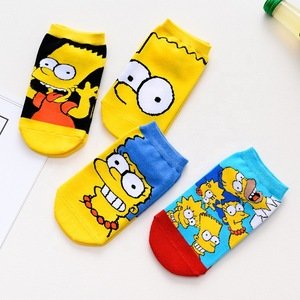 Wholesale New Simpson Cotton Character Socks Cute Teen Boys Socks Cartoon Socks for Adult