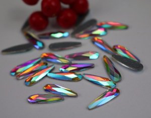 Wholesale price AB Colors Teardrop Shiny Crystal Sew on Rhinestones factory for Women Dresses