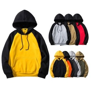Wholesale Spliced rotator cuff youth hoodies custom fashion plug-in sleeve stitching matching color high quality  Hoodies