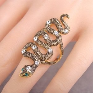 Wholesale Unique Gold  Ring Vintage Turkish Jewelry Women Snake Finger Ring