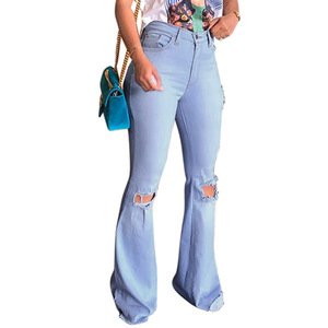 Wholesale Women's Denim Stretch Jeans Destroy Skinny Ripped Pants New Fashion Girls Sexy Tight Jeans