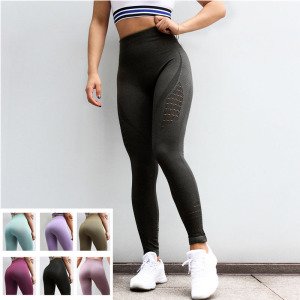 Wholesale Women Yoga Pants Sports Running Sportswear Stretchy Fitness Leggings Seamless Gym Compression Tights